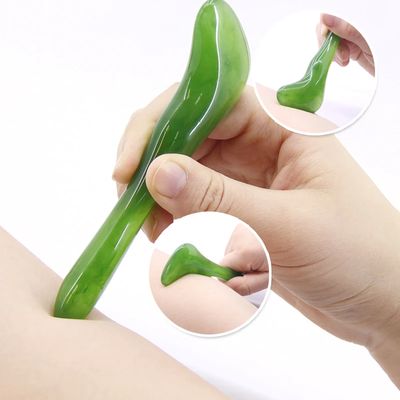 Zielony Jade Gua Sha Kamień Revitalizing Masaż twarzy Narzędzie