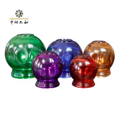 Dostosowany 5-częściowy zestaw baniek do masażu Specjalny chiński tradycyjny kubek przeciwpożarowy Szkło kolorowe usuwanie wilgoci