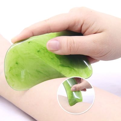 Zielony Jade Gua Sha Kamień Revitalizing Masaż twarzy Narzędzie