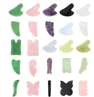 Jade Stone Guasha Maszażowe narzędzie do masażu ciała Ergonomiczne narzędzie do grzebania płyt GB 2024-2016