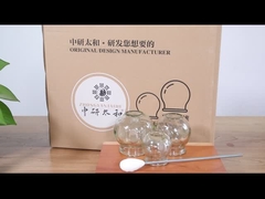 5 sztuk szklany zestaw baniek przeciwpożarowych Hijama próżniowy masaż ssący z pudełkiem